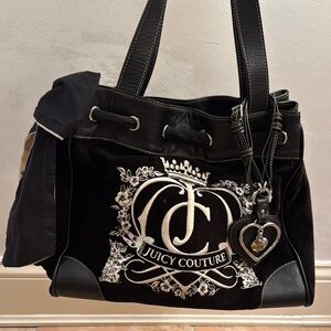 NWOT Juicy Couture Black Velvet Tote Bag